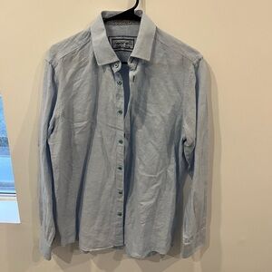 Baby blue button down LINEN shirt